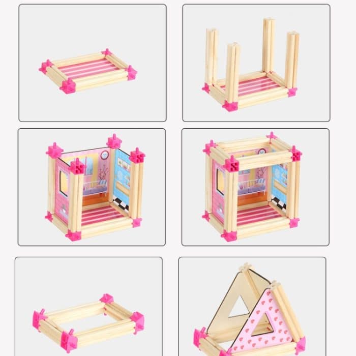 Kinder Baumeister Holzspielzeug 3D zusammengebautes Modell – Bild 6
