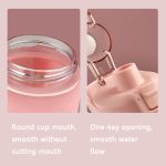 1000 ml Kunststoff-Sportwasserbecher mit großem Fassungsvermögen und Farbverlauf, Cherry Pink, Sky Blue, Silver Gray – Bild 6