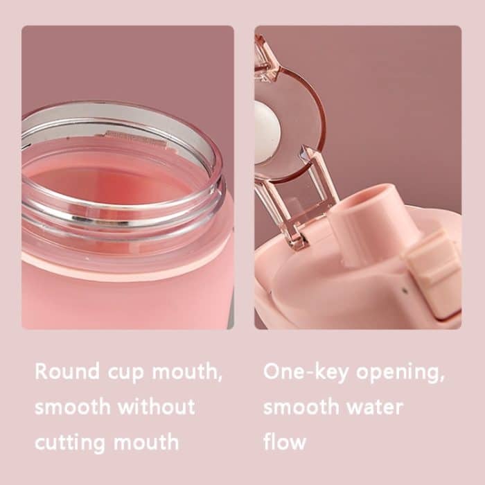 1000 ml Kunststoff-Sportwasserbecher mit großem Fassungsvermögen und Farbverlauf, Cherry Pink, Sky Blue, Silver Gray – Bild 6