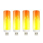 4 stücke USB Candlelight LED Imitation Flammenlampe
