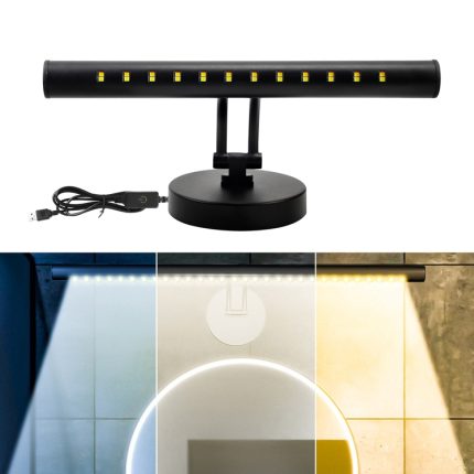 Dreifarbiger Kosmetikspiegel-Scheinwerfer, USB, stufenlos dimmbares Fülllicht, Größe: