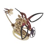 Handmontiertes 3D-Puzzlemodell aus mechanischem Kolibri aus Holz