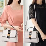 08818 Multifunktionale kleine quadratische Damenhandtasche, Green, Black, Orange, Pink, Rice Gray, Apricot – Bild 7