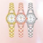 BS Bee Sister FA1679 Damenuhr mit Diamantkette, niedliche kleine runde Uhr mit Kalender – Bild 2