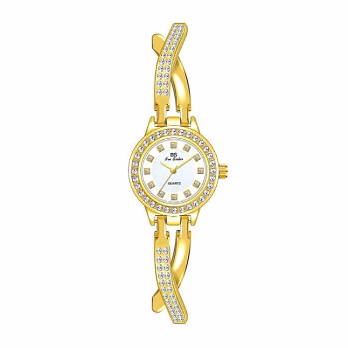 TBD0602525101A.jpg BS Bee Sister FA1531 Butterfly Cross Full Diamond Damenuhr mit Armband – Bild 1