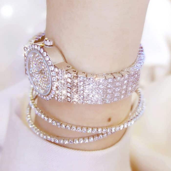 BS Bee Sister FA1101 Damen-Kettenuhr mit Sternendiamanten. Armbanduhr – Bild 5