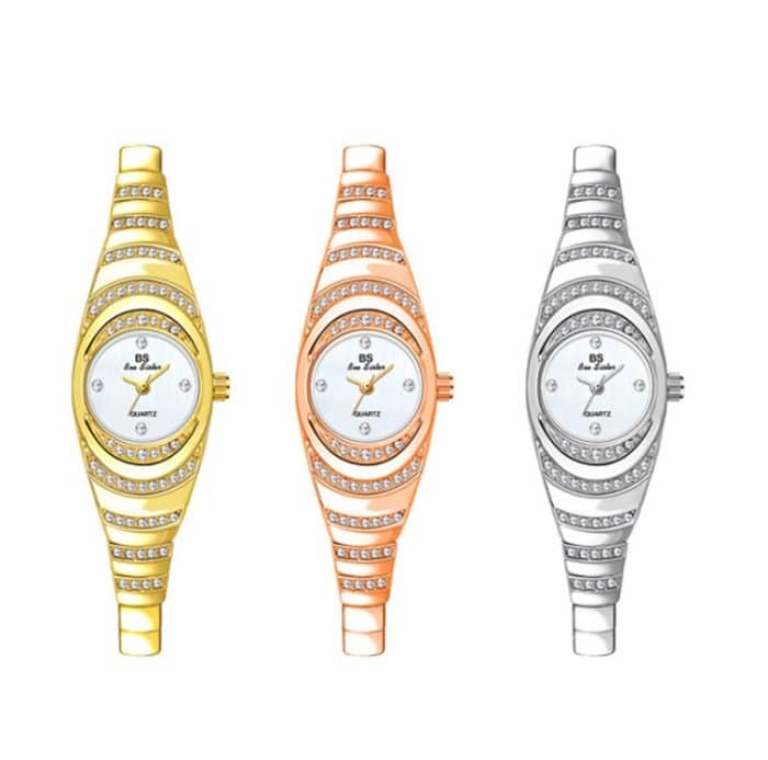 BS Bee Sister FA1540 Ovale Damenuhr mit kleiner Kette und Diamanten – Bild 2