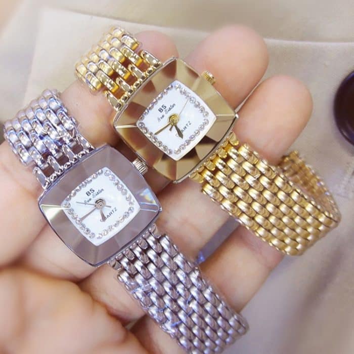 BS Bee Sister FA1197 Einfache Damenuhr mit quadratischem Zifferblatt und Edelstahlarmband – Bild 4