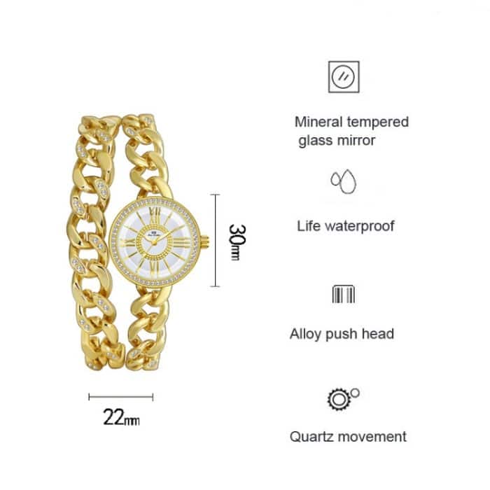 BS Bee Sister FA1329 Double Link Niche Damenuhr mit römischen Ziffern – Bild 4