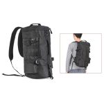 LEO 28085 Cylina Shape Angelausrüstung Rucksack Angelrute Outdoor Umhängetasche, 28085-B Black – Bild 2