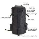 LEO 28085 Cylina Shape Angelausrüstung Rucksack Angelrute Outdoor Umhängetasche, 28085-B Black – Bild 4