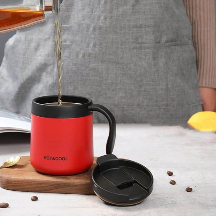 Runder Bürobecher mit Klappdeckel und Griff, 350ml, 500ml – Bild 4