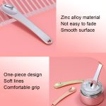 10 Stück Kosmetiklöffel aus Zinklegierung, cremefarbener geteilter Löffel – Bild 5