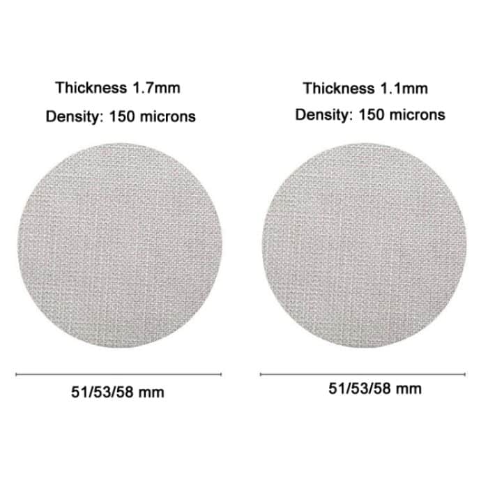 Kaffeespritzfilter aus gesintertem Edelstahlblech, Größe:, 51mm x 1.7mm, 51mm x 1mm, 53mm x 1.7mm, 53mm x 1mm, 58mm x 1.7mm, 58mm x 1mm – Bild 3