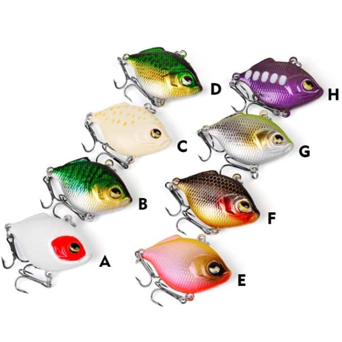 3 Stück PROBEROS DW1044 4,5 cm/8,5 g Kunstköder, ikonischer Kunststoff-VIB-Hartköder, DW1044 A, DW1044 B, DW1044 C, DW1044 D, DW1044 E – Bild 2