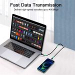 QGeeM MF01 USB-A auf 8-poliges Telefon-Tablet-Schnelllade-Datenkabel, Länge: – Bild 6