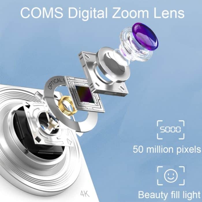 C13 2,88 Zoll 4K 8X optischer Zoom Teleskopobjektiv HD-Digitalkamera, Spezifikationen:, White, Pink, Black, White+Card Reader+Wiper, Pink+Card Reader+Wiper, Black+Card Reader+Wiper, White+Card Reader+8G, White+Card Reader+16G, White+Card Reader+32G... – Bild 7