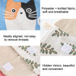 8 Stück Damenbinden-Aufbewahrungsbeutel aus Baumwolle und Leinen, praktische Clutch-Tasche, Gray Camel, Lucky Cat, Leaves, Blue Cat, Turtle, Elephant, Block, Waves, Owl, Black Tree, Black -bottomed White Tree – Bild 3