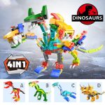 CAYI 3 In 1 Mecha Dinosaurier Kleine Partikel Puzzle Bausteine Kinder Spielzeug – Bild 2
