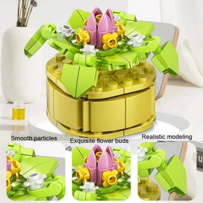CAYI Sukkulenten-Topfpflanze, kleines Partikel-Puzzle, Baustein-Spielzeug – Bild 2