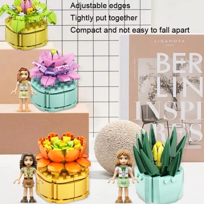 CAYI Sukkulenten-Topfpflanze, kleines Partikel-Puzzle, Baustein-Spielzeug – Bild 3