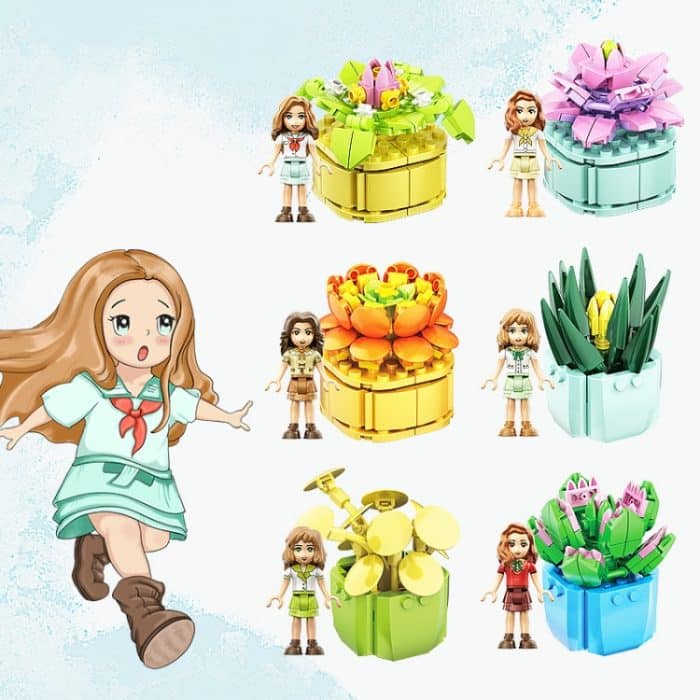 CAYI Sukkulenten-Topfpflanze, kleines Partikel-Puzzle, Baustein-Spielzeug – Bild 4