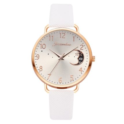 Damen-Quarzuhr mit Mondmuster-Zifferblatt und PU-Armband