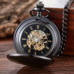 PM240 Klassische, doppelt offene, doppelseitige, mechanische Vintage-Taschenuhr im Vintage-Stil mit römischer Beschriftung – Bild 6
