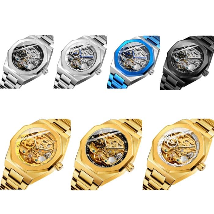 TBD0603292101_B1.jpg FORSINING F980 Luminous Three Eye Six Shot Weekly Steel Belt Herren Vollautomatische mechanische Uhr – Bild 2