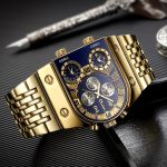 Oulm 9315 Multi Time Zone Großes Zifferblatt Leuchtende Herrenuhr Stahlarmband Lässige Quarzuhr – Bild 7