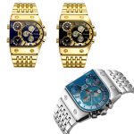 Oulm 9315 Multi Time Zone Großes Zifferblatt Leuchtende Herrenuhr Stahlarmband Lässige Quarzuhr – Bild 4