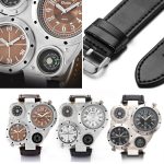 Oulm 9415 Double Time Zone Herren-Gürteluhr, großes Zifferblatt, Kompass, Quarzuhr – Bild 4