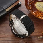 MILER Herren-Armbanduhr mit großem Zifferblatt und zwei Uhrwerken, Segeltuchband – Bild 3