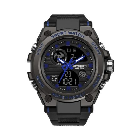 SANDA 739 Multifunktionale wasserdichte Sportuhr, Chronograph, Kalender, Alarm, Nachtlicht