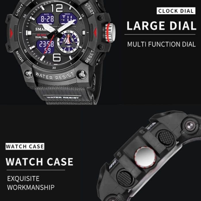 SMAEL 8007 Outdoor Sports Wasserdichte elektronische Quarzuhr mit zwei Displays – Bild 3