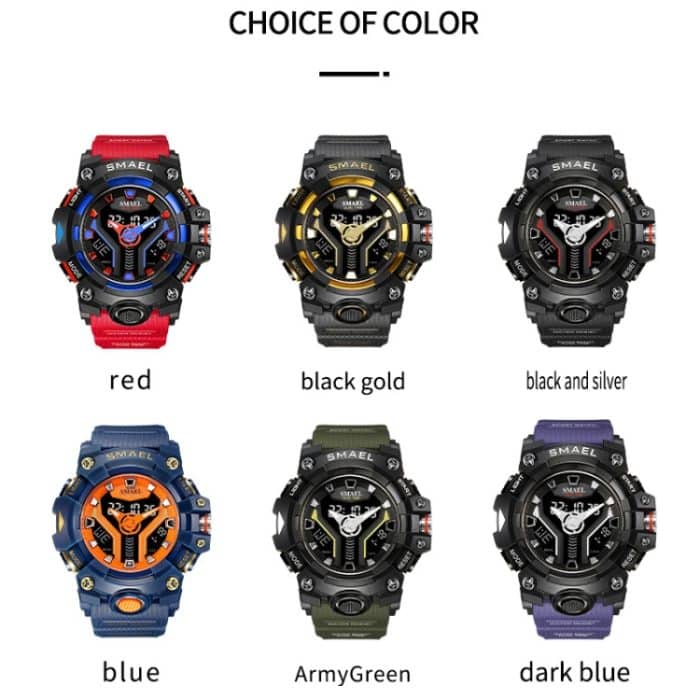 SMAEL 8075 Multifunktions-wasserdichte Nachtlicht-Außenuhr – Bild 2