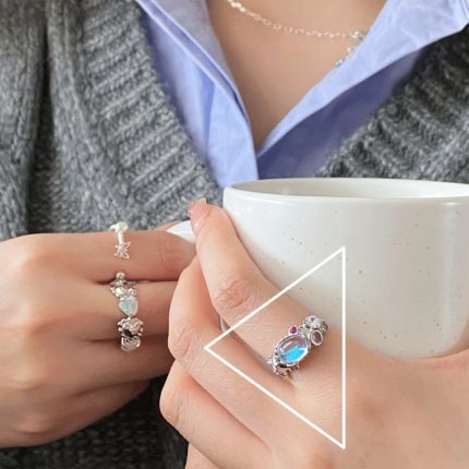 S925 Sterling Silber Vintage Ring Kettenschmuck
