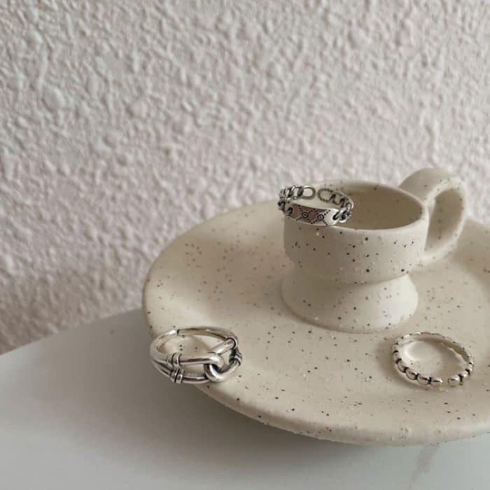 S925 Sterling Silber Vintage Ring Kettenschmuck – Bild 4