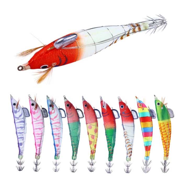 HENGJIA SJ033 Leuchtender Stahldraht-Bananen-Garnelen-Kunstköder, SJ033 (Light Purple), SJ033 (Light Pink), SJ033 (Blue Back Pink Pattern), SJ033 (Yellow Body Red Dot), SJ033 (Red Head Green Tail) – Bild 3