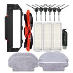 Für Xiaomi Mijia STYJ02YM Staubsaugerzubehör, Combination Set, 1pc Black Brush Cover, 1pc Roller Brush, 3pairs Side Brushes, 2pcs Filters, 2pcs Wet Mop, 1pc White Brush Cover