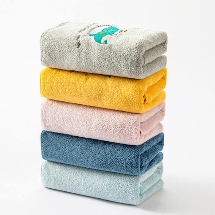 Korallen Fleece Cartoon Stickerei Handtuch Kind Haushalt Verdicktes Weiches Saugfähiges Handtuch – Bild 3