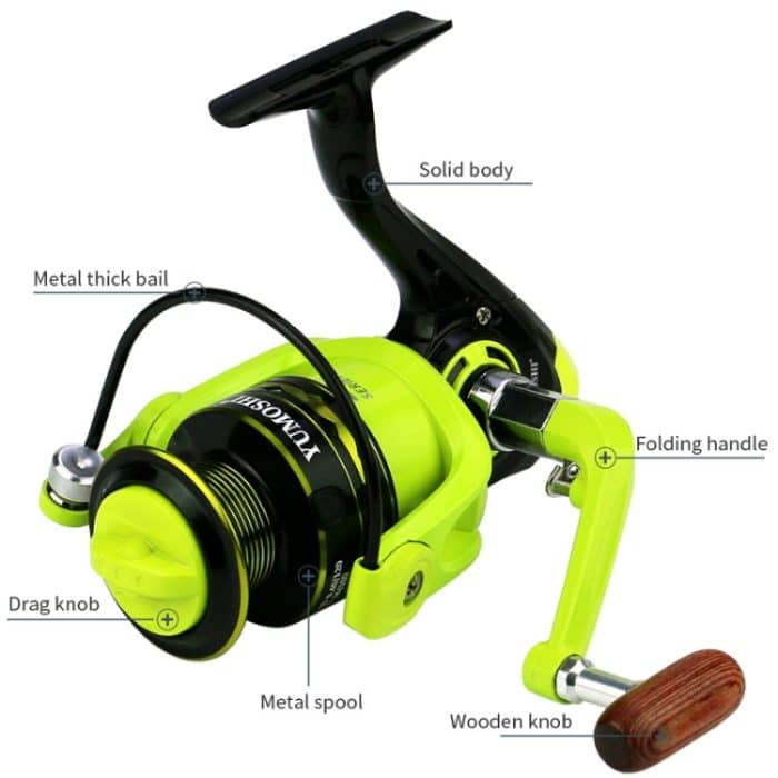 Spinnrad Metalldraht Cup Angelrad, YUMOSHI OE2000 (Green), YUMOSHI OE3000 (Green), YUMOSHI OE4000 (Green), YUMOSHI OE5000 (Green), YUMOSHI OE6000 (Green) – Bild 5