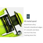 Spinnrad Metalldraht Cup Angelrad, YUMOSHI OE2000 (Green), YUMOSHI OE3000 (Green), YUMOSHI OE4000 (Green), YUMOSHI OE5000 (Green), YUMOSHI OE6000 (Green) – Bild 6