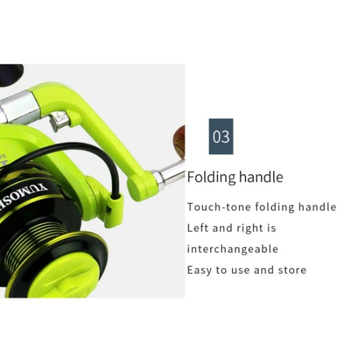 Spinnrad Metalldraht Cup Angelrad, YUMOSHI OE2000 (Green), YUMOSHI OE3000 (Green), YUMOSHI OE4000 (Green), YUMOSHI OE5000 (Green), YUMOSHI OE6000 (Green) – Bild 8