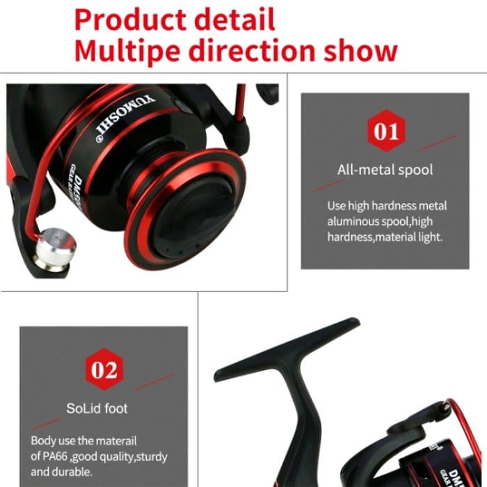 Metallkopf-Spinn-Angelrolle, YUMOSHI DM1000, YUMOSHI DM2000, YUMOSHI DM3000, YUMOSHI DM4000, YUMOSHI DM5000 – Bild 6