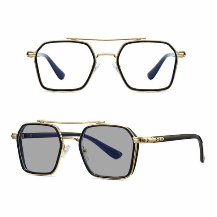 Zweistrahlige polarisierte Brillen mit variabler Farbe, flache Gläser ohne Grad – Bild 1