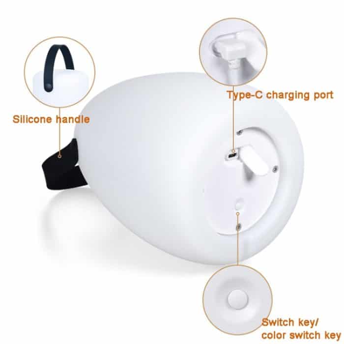 16 Farben LED-Nachtlicht mit Griff, hängende Laterne, wiederaufladbare USB-Tischlampe – Bild 4