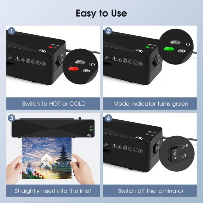 9-Zoll-A4-Heiß-Kalt-Laminiergerät, Maschinenbuch-Dokumenten-Laminiergerät, Only Machine, Set 1, Set 2 – Bild 8