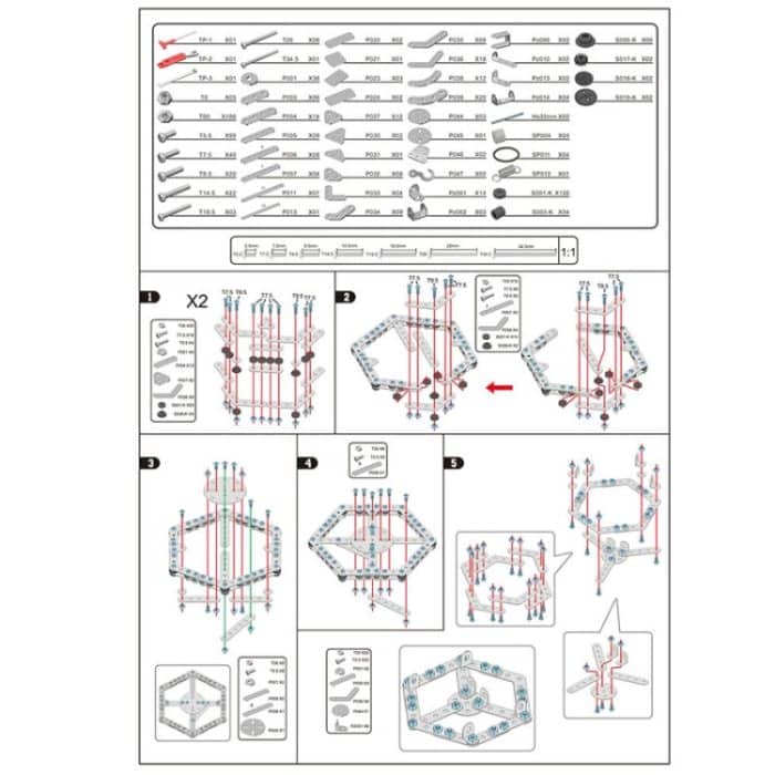 ZBToys 812 Stück Metallmodell mit hohem Schwierigkeitsgrad, zusammengebaute Intelligenz, handmontierter Schraubendreher, Getriebe, mechanische Blöcke – Bild 6
