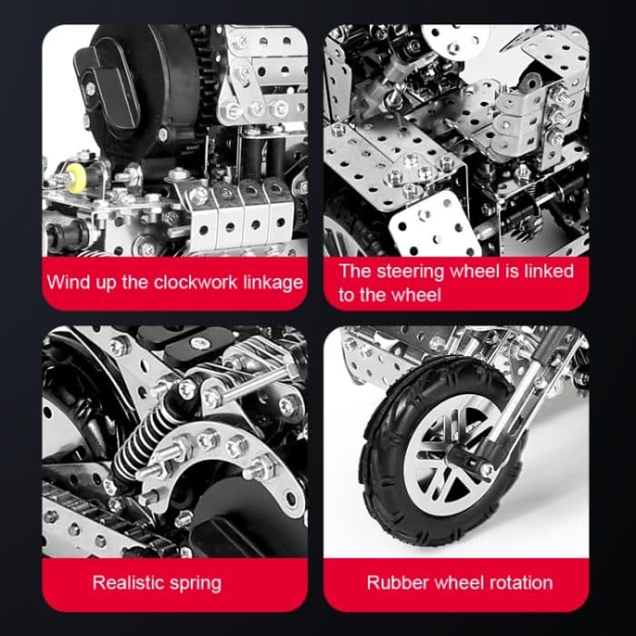 Hochschwieriger Baustein für Erwachsene, handgefertigte Montage, Steckdosenleisten-Verknüpfung, mechanisches Spielzeug, Metall-Montagemodell – Bild 6